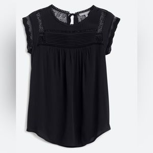 Women’s XL Daniel Rainn Becru Lace Detail Blouse - Black